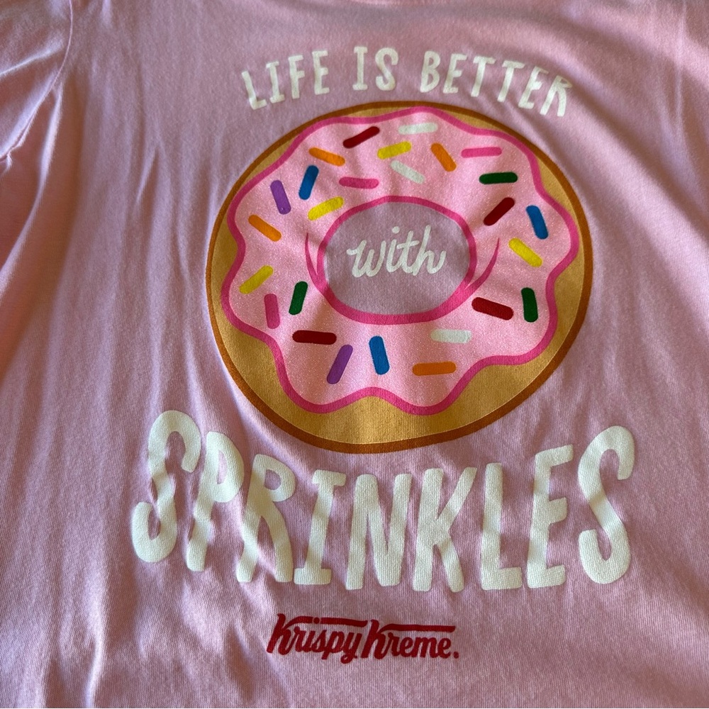 Krispy Kreme Pink Sprinkles Short Sleeve T-Shirt, XL